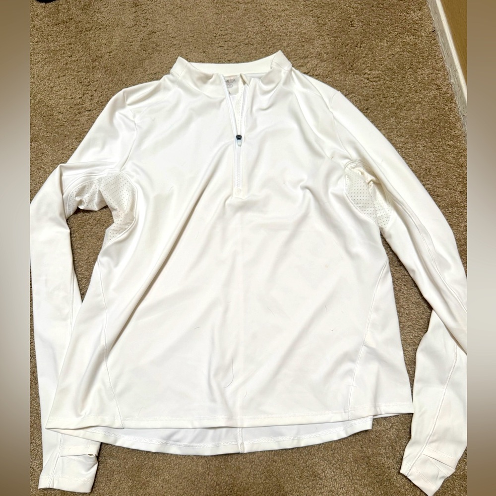 White Calia Running Long Sleeve Quarter-Zip Top